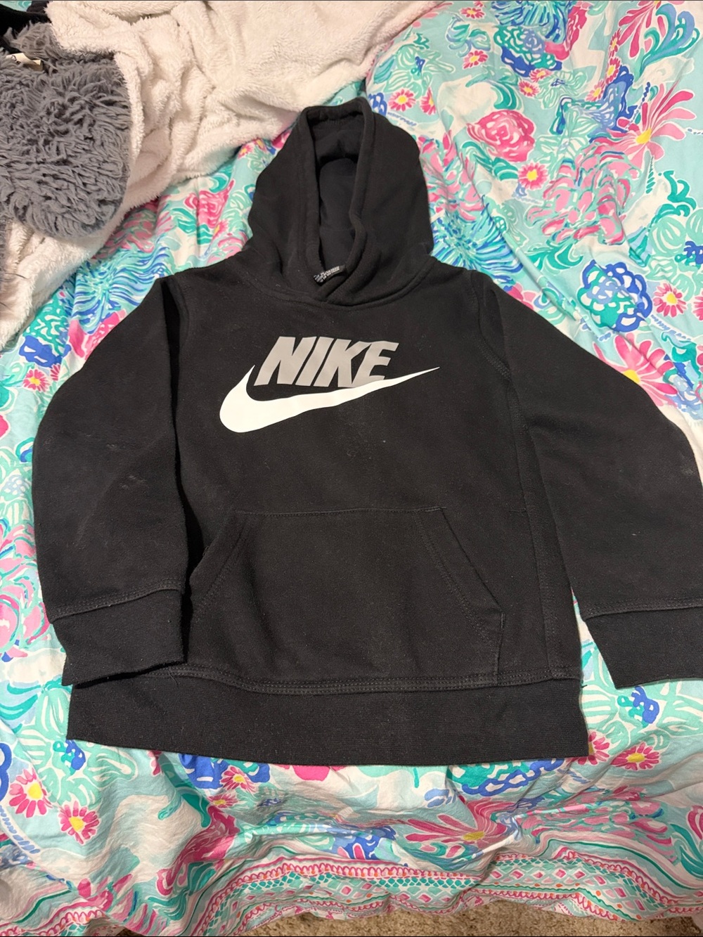 Nike Black Pullover Hoodie with White Logo